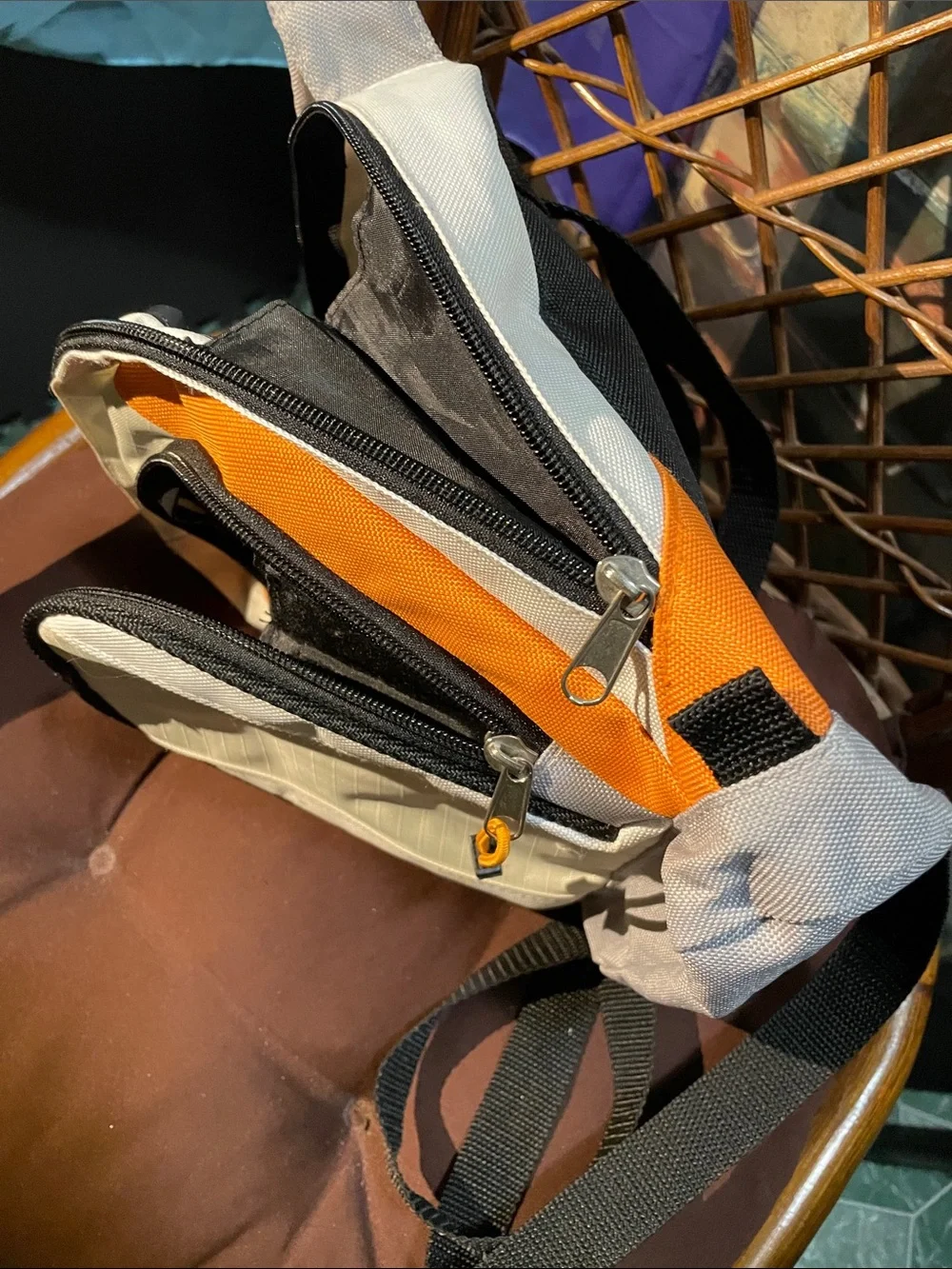 Discman Compact Cream and Orange Backpack